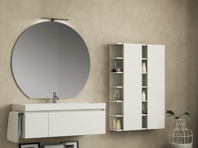 BADEZIMMERSCHRANK QUBO 120 CM WEISS MATRIX MIT WASCHTISCH UNITOP | IperCeramica
