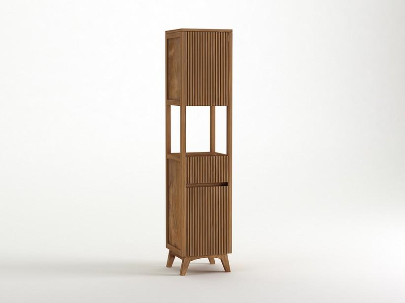 Standhochschrank LOMBOK aus Massivholz Natur Teak | IperCeramica