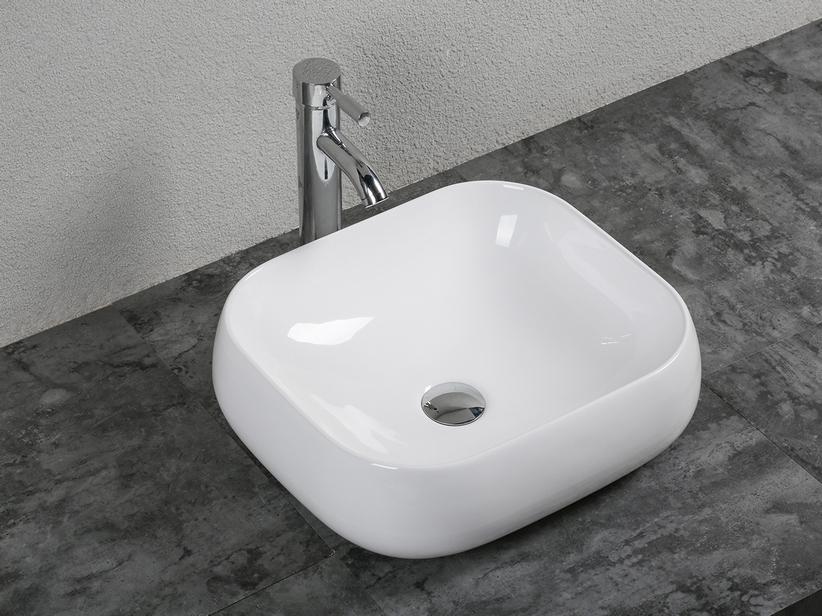 AUFSATZWASCHBECKEN ADIGE 45X40XH12,5 cm KERAMIK WEISS GLÄNZEND | IperCeramica