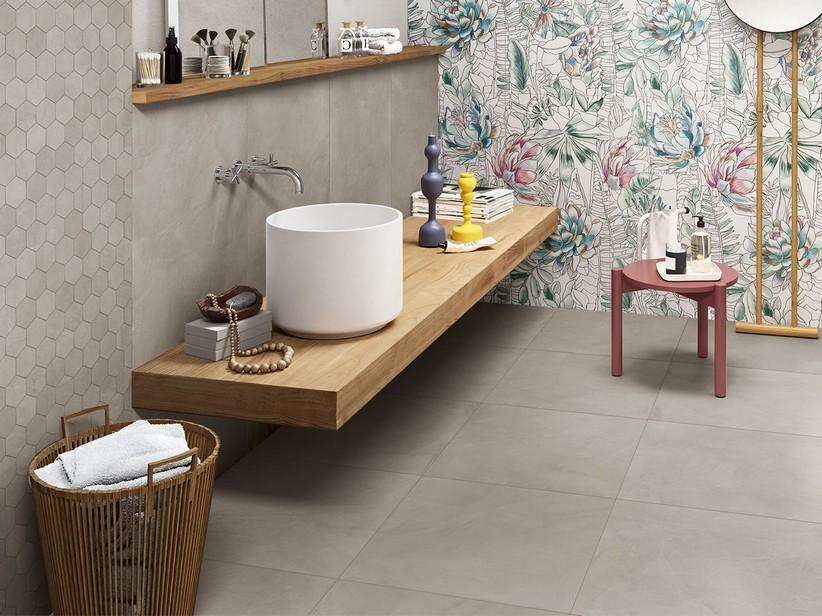 Feinsteinzeugfliese All Grey 60x60 Harz-Zementoptik Grau | IperCeramica