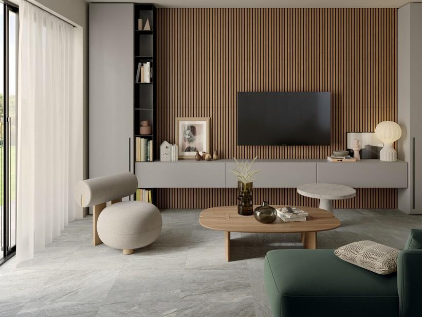 Fliesen Alpes Grey 60x60 Feinsteinzeug mit grauem Quarzit-Steinoptik | IperCeramica