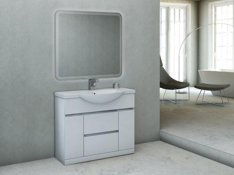 Badmöbel Alyssa 101 cm Standversion Weiß Glänzend Waschbecken Weiß Glänzend | IperCeramica