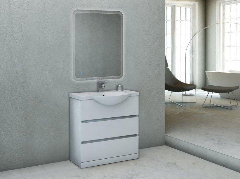 Badmöbel Alyssa 81 cm Standversion Weiß Glänzend Waschbecken Weiß Glänzend | IperCeramica
