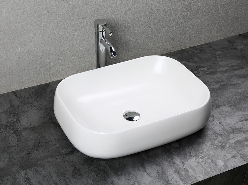 AUFSATZWASCHBECKEN ARNO 56X42XH14,5 cm KERAMIK WEISS MATT | IperCeramica