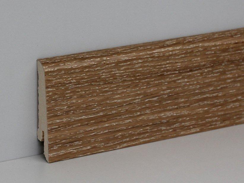 Sockelleiste Holz Eiche Legno Rovere gebeizt Weiss 15X60X2400mm | IperCeramica