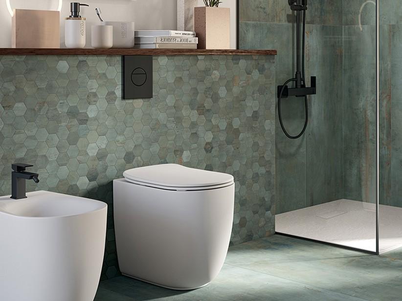 Mosaik Blade Green 29x27 Feinsteinzeug Metalloptik Grün | IperCeramica