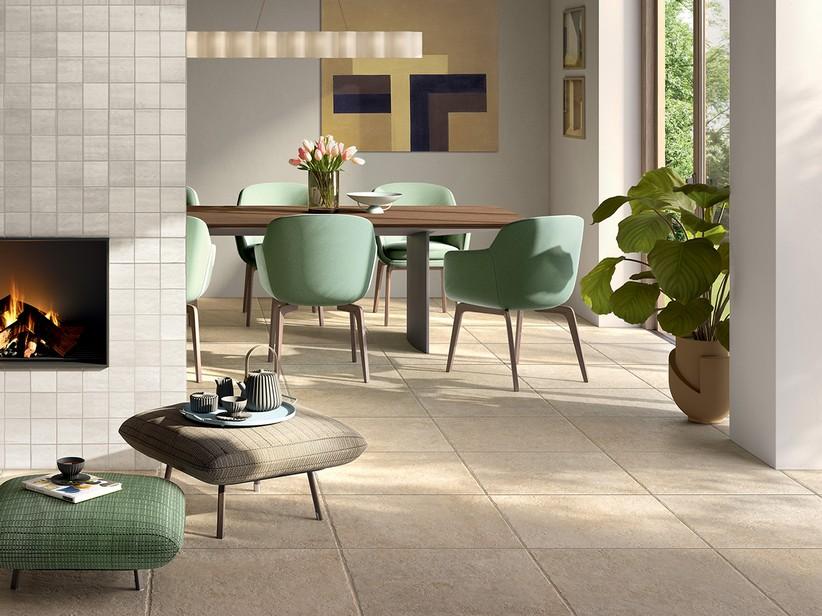 Fliese Borgogna Ivory 60,8x60,8 Feinsteinzeug Steinoptik Beige | IperCeramica
