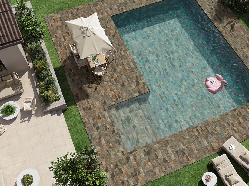 Fliese Brazil Sunset Zweite Wahl 20,5X41,5 Feinsteinzeug Außenbereich Fliese Steinoptik Dunkel | IperCeramica