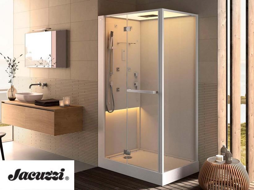 Projecta by JACUZZI® BALI HYDROMASSAGE-KABINE LED cm 120X80 WEISS MATT | IperCeramica