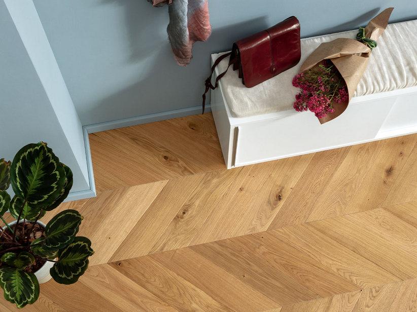 Parkett Eiche Ungarisches Fischgrätmuster Natur - Chevron Chene | IperCeramica