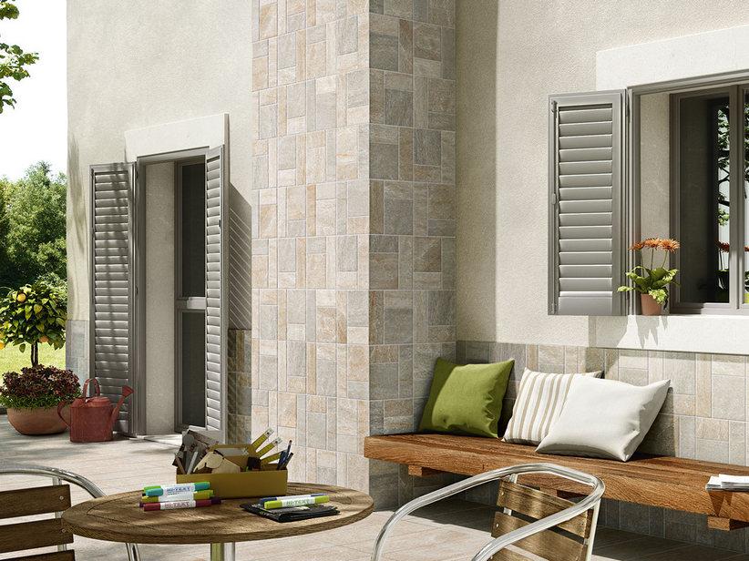 Fliese Cheyenne Pave' Almond 30,8X61,5 Feinsteinzeug für Aussenbereich Steinoptik 3D Beige | IperCeramica