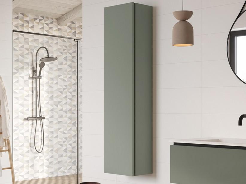 Hängehochschrank TOUCH cm L36xP25xH138 mit 1 Soft-Close-Tür Salbeigrün matt | IperCeramica