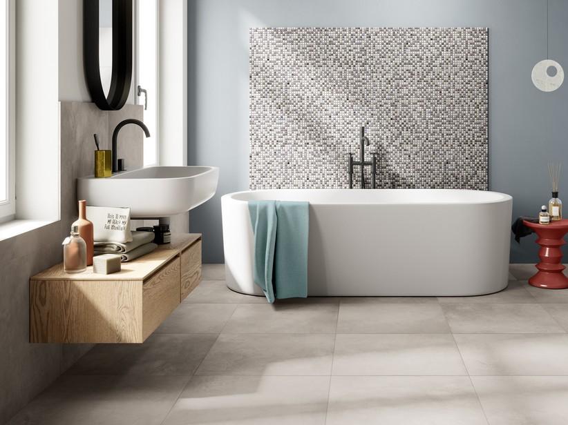Fliese Comfort Grey 60x60 Feinsteinzeug mit Zementoptik Grau | IperCeramica