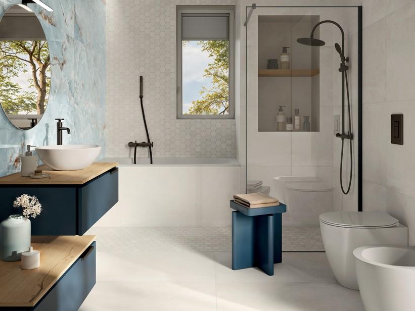 Fliese Concept White 60x120 Zementoptik Weiß | IperCeramica