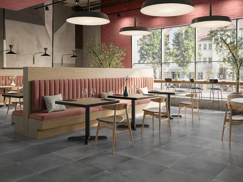 Fliese Concrete Graphite 60x60 Feinsteinzeug Zementoptik Anthrazit | IperCeramica