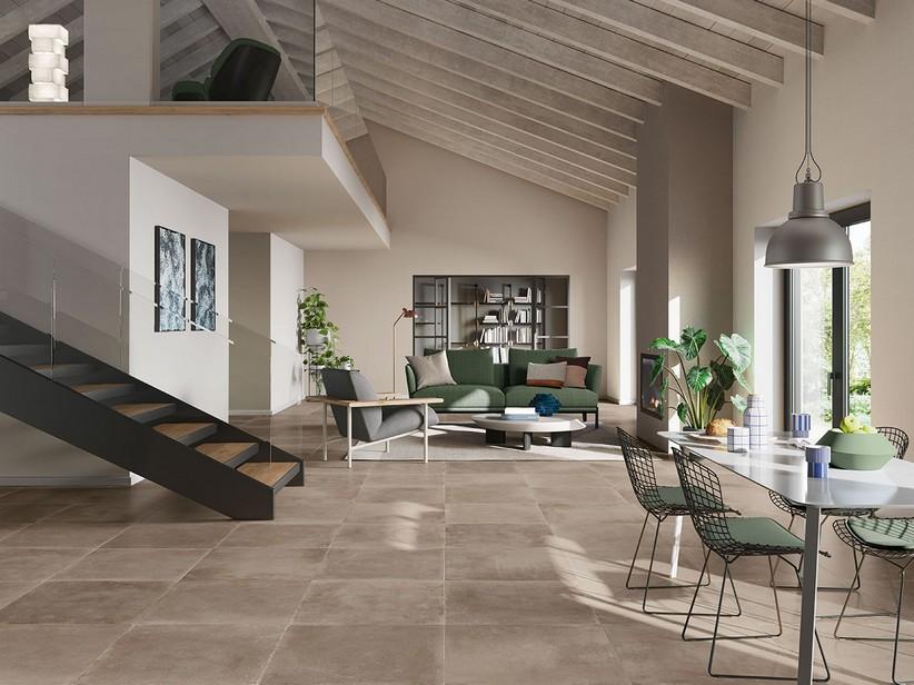Fliese Concrete Taupe 60x60 Feinsteinzeug Zementoptik braun | IperCeramica