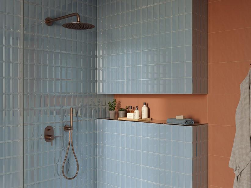 Fliese Diamante Azure 7,5x15 Hellblau Diamanteffekt | IperCeramica