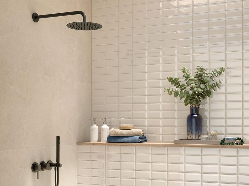 Fliese Diamante Bone 7,5x15 Elfenbein Diamanteffekt | IperCeramica