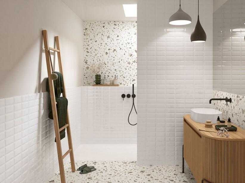 Fliese Diamante White 7,5x15 Weiß glànzend Diamanteffekt | IperCeramica