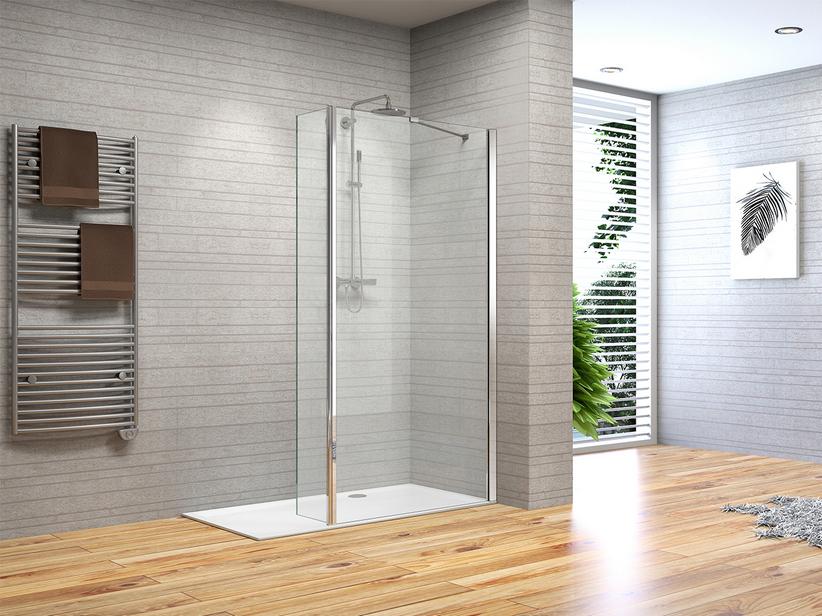 WALK IN FANTASY2 100 cm H190 Erw 125,3/127,3 GLASSTÄRKE 6 mm TRASPARENT CHROM | IperCeramica