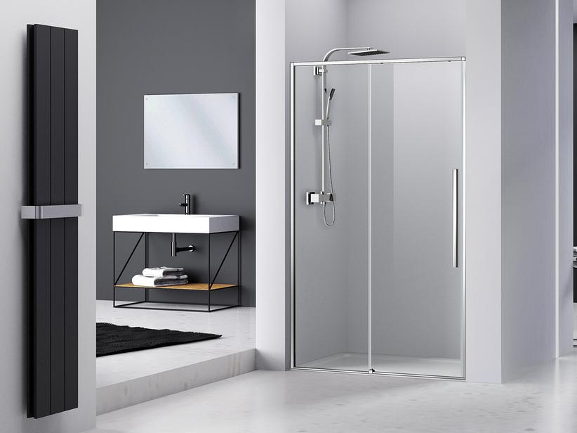 DUSCHSCHIEBETÜR FENG SHUI 120 cm H200 Erw 117,5/118,5 GLASSTÄRKE 6mm TRANSPARENT CHROM | IperCeramica