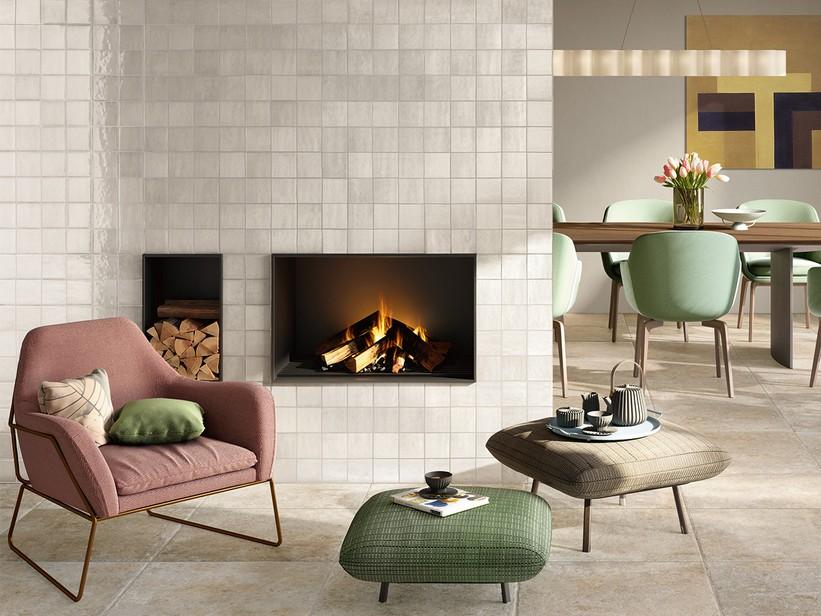 Fliese Fez Gesso 10x10 Zellige Optik glänzend Weiß | IperCeramica
