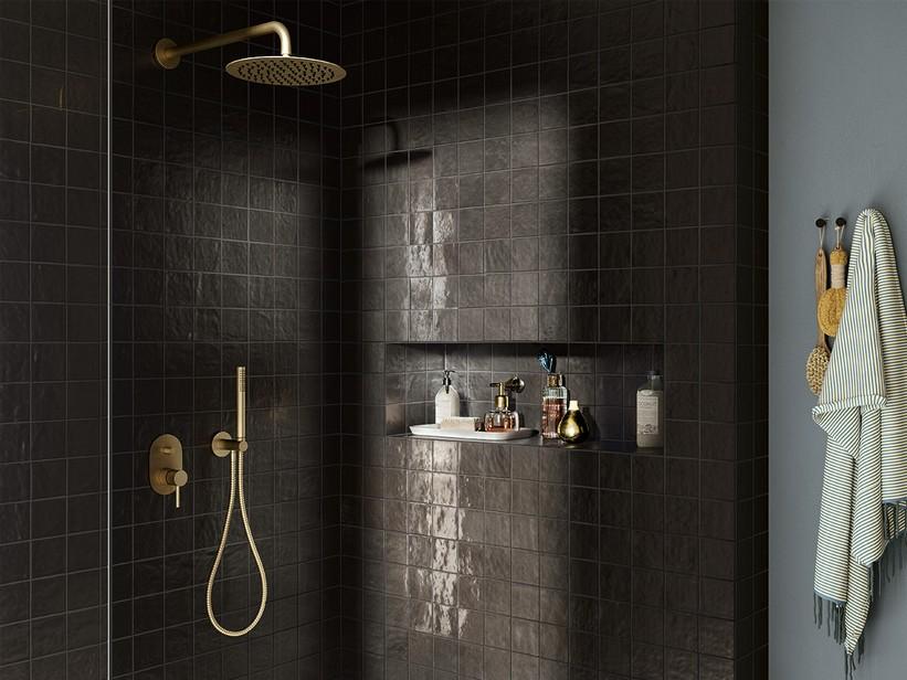 Fliese Fez Nero 10x10 Zellige Optik glänzend Schwarz | IperCeramica