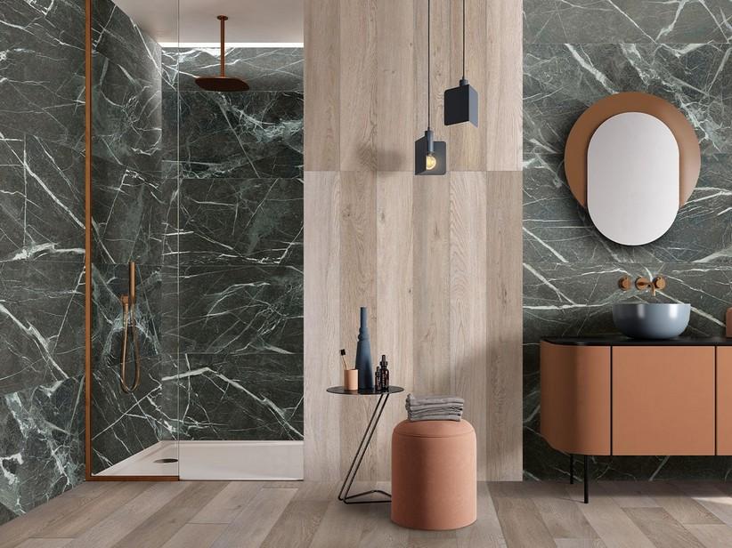 Fliese Florida Green Marbles 60x120 Feinsteinzeug Marmoroptik Grün 3D | IperCeramica