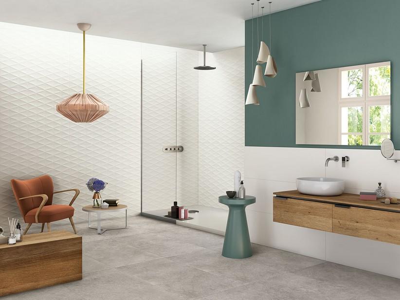 Wandfliesen dünn Game 3D White 40x120 3D-Struktur Weiss | IperCeramica