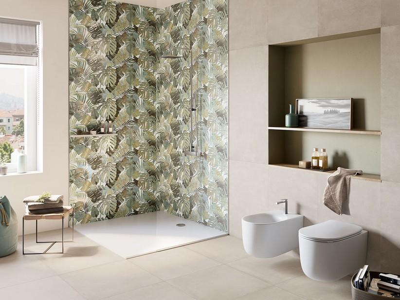Wandfliesen dünn Game Deco Wild 40x120 tropisches Dekor Grün | IperCeramica