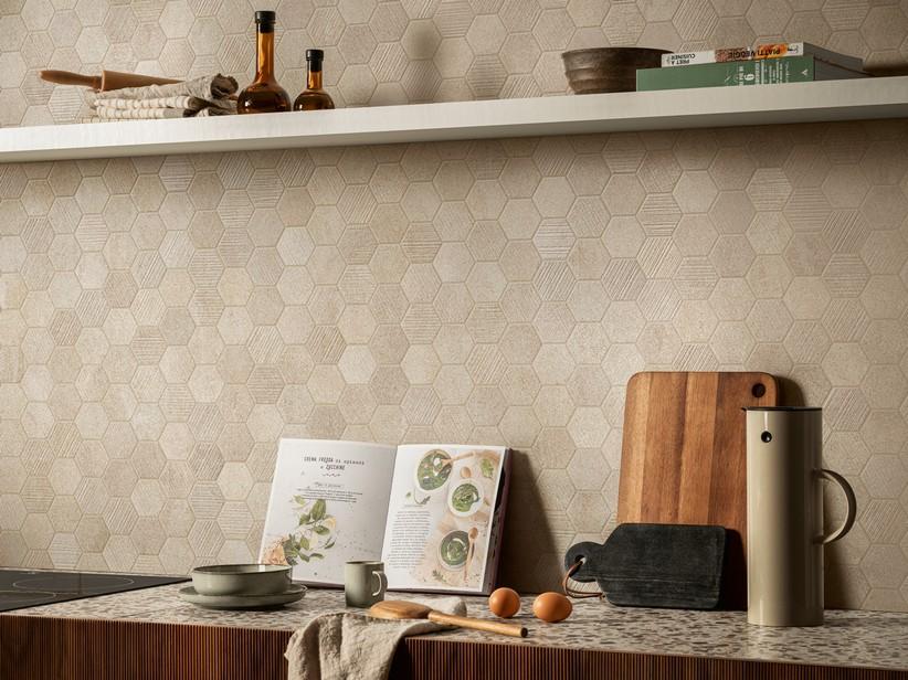 Mosaik Geology Beige 29x27 Feinsteinzeug duchgefärbt Steinoptik Beige | IperCeramica