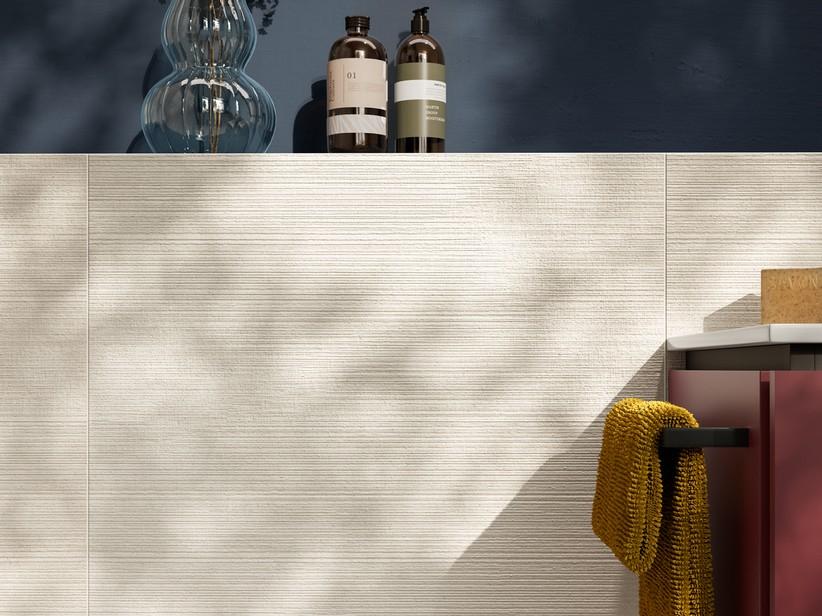 Fliese Geology Deco White 60x60 3D-Feinsteinzeug durchgefärbt Weiß | IperCeramica