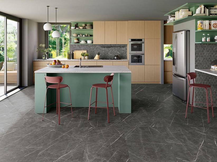 Fliese Greystone 60x120, Feinsteinzeug mit grauer Marmoroptik | IperCeramica