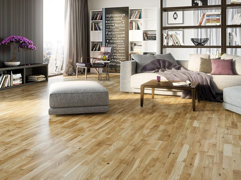 Parkett Natur Eiche 4 Strip lackiert poliert - Hangar 4 Natural | IperCeramica