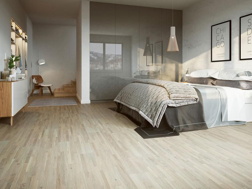 Parkett Natur Eiche 6 Strip Gebleicht Lackiert - Hangar 6 Decapé | IperCeramica