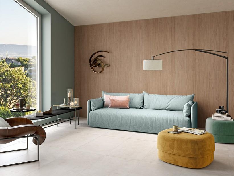 Dekoratives Paneel Hashi Righe Noce 392x1400 Lamellen Holzoptik Braun | IperCeramica