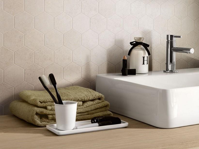 Mosaik Highlands Ivory 29x27 Feinsteinzeug Steinoptik Limestone Elfenbein | IperCeramica