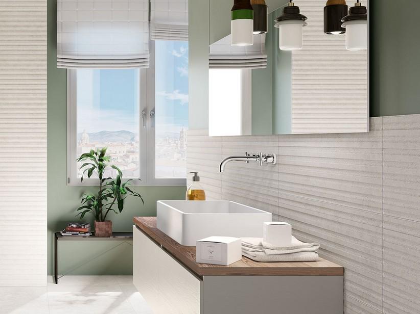 Wandfliese Highlands Wall 3D Ivory 33x100 Steinoptik 3D Elfenbein | IperCeramica