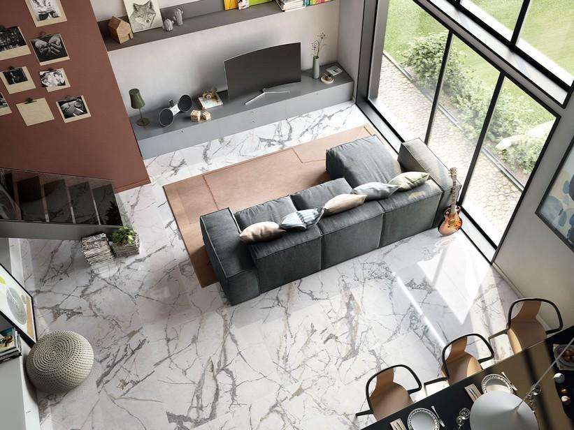 Fliese Iceberg White Marbles 60X120 Feinsteinzeug Marmoroptik Glänzend Poliert Weiss | IperCeramica
