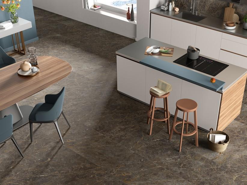 Fliese Imperiale Gold 60x120 Feinsteinzeug Marmoroptik 3D Braun Matt | IperCeramica