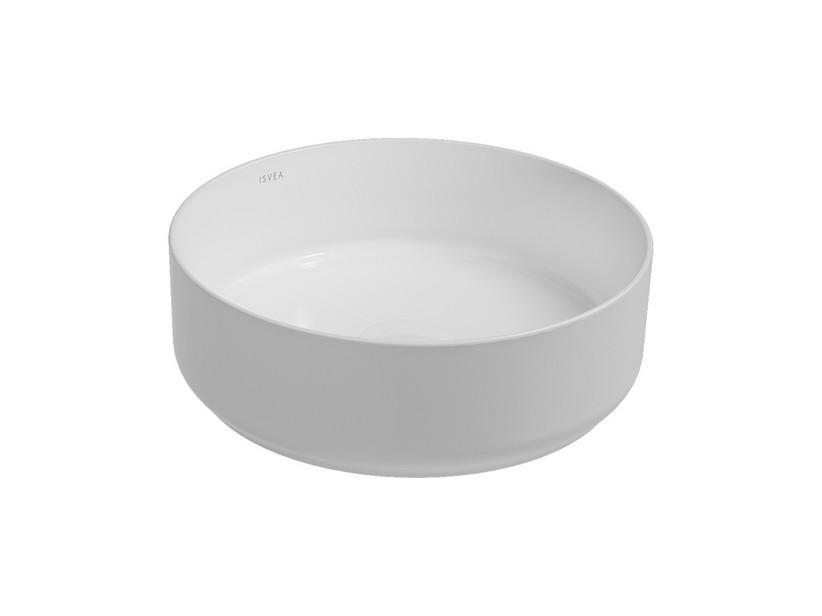 Aufsatzwaschbecken Infinity Rund Ø36 H12 aus Keramik Weiß Glänzend | IperCeramica