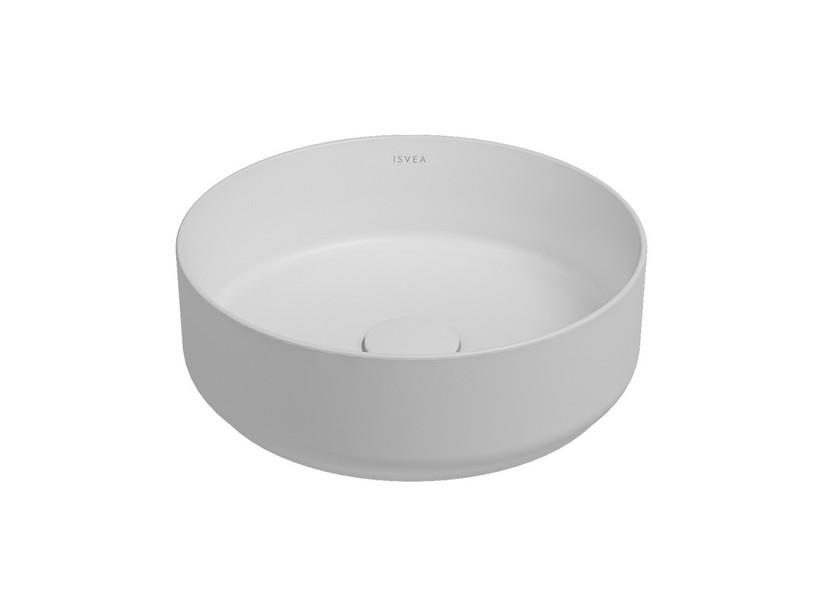 Aufsatzwaschbecken Infinity Rund Ø36 H12 aus Keramik Weiß Matt | IperCeramica