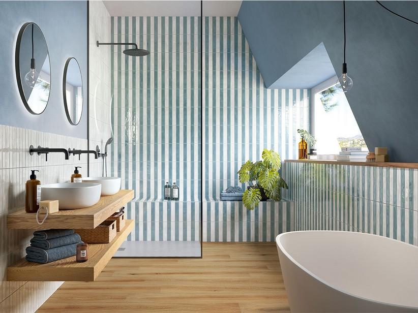 Wandfliese Jelly Sky 5x25 Einbrand Hellblau glänzend | IperCeramica