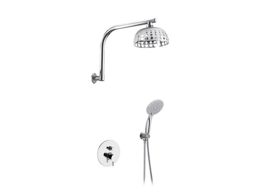 Duschsatz Oper'Art Runder Duschkopf + Arm + Duplex Chrom + Einbauarmatur | IperCeramica
