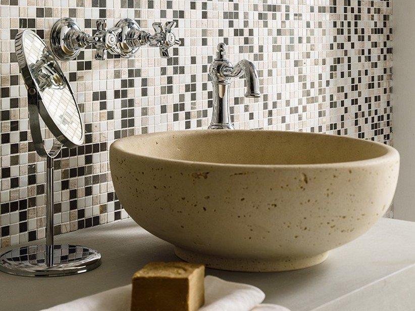 Aufsatzwaschbecken Aurea Harz Travertinoptik | IperCeramica