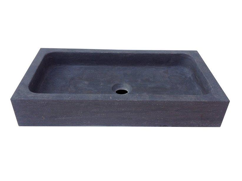 AUFSATZWASCHBECKEN PURESTONE UNION 60X32 H10 cm NATURSTEIN SCHWARZ | IperCeramica