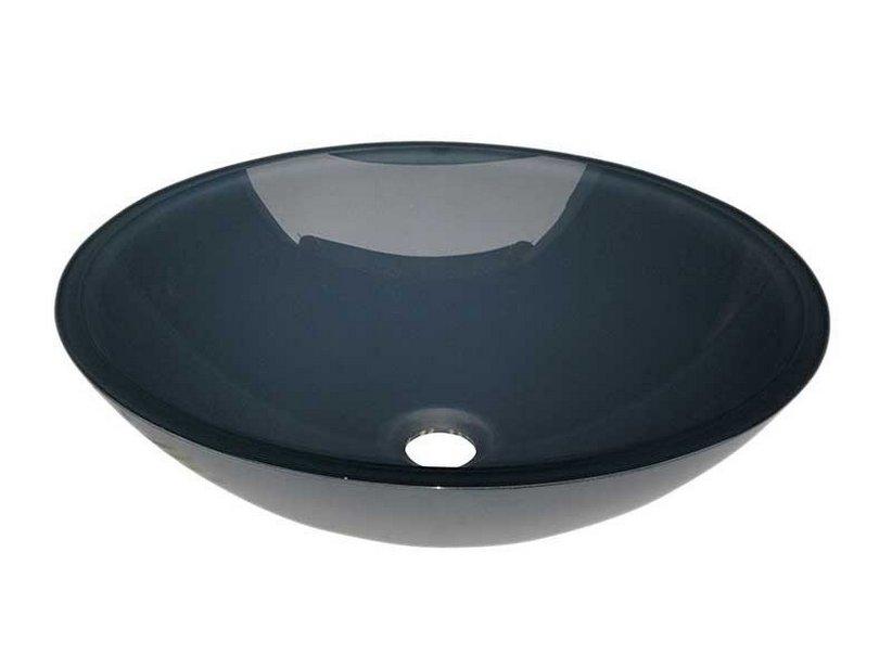AUFSATZWASCHBECKEN PUREGLASS KRISTALL SCHALE Ø42X14 cm DUNKEL BLAU | IperCeramica