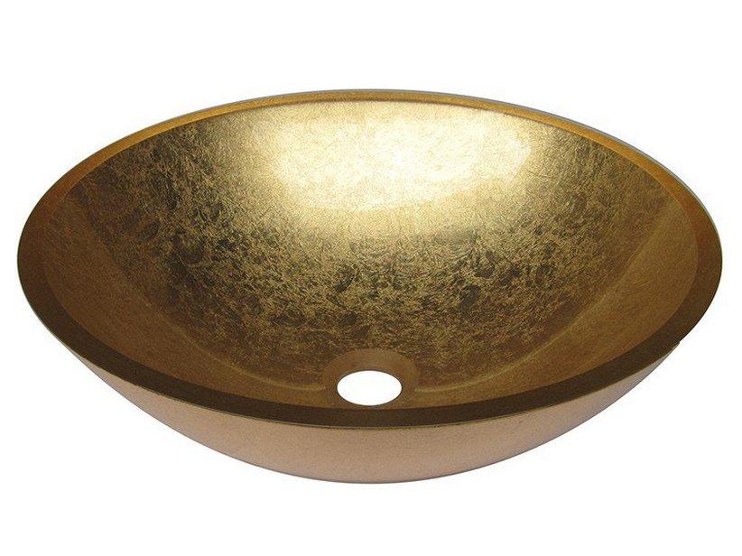 AUFSATZWASCHBECKEN PUREGLASS KRISTALL SCHALE Ø42X14 cm FARBE BRONZE | IperCeramica