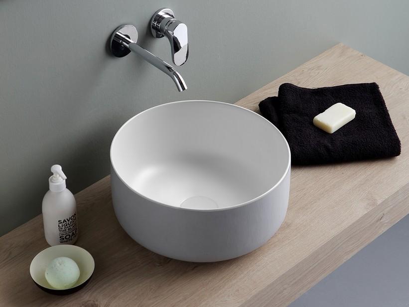 Aufsatzwaschbecken Bucchero Rund Ø42 H17 aus Keramik Weiß Matt | IperCeramica