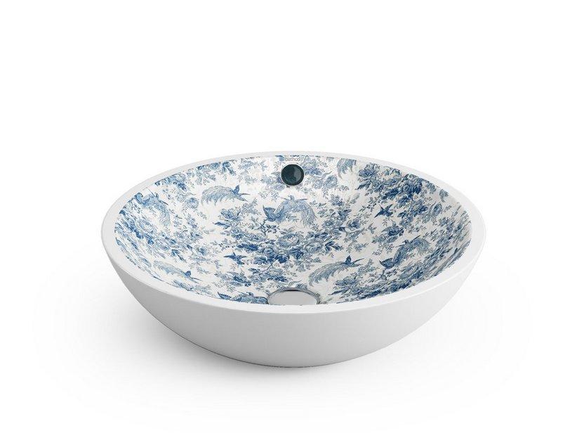AUFSATZWASCHBECKEN CASTELLON DEKOR BLAU KERAMIK VINTAGE | IperCeramica